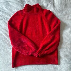 LOFT Vibrant Red Women's Turtleneck Sweater